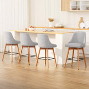 Rami Wooden 4x Swivel Bar Stool - Grey