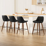 Hayden 4x Bar Stools PU Seat Wooden