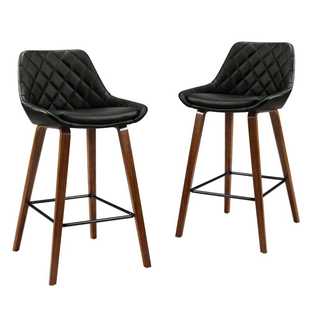 Hayden 4x Bar Stools PU Seat Wooden