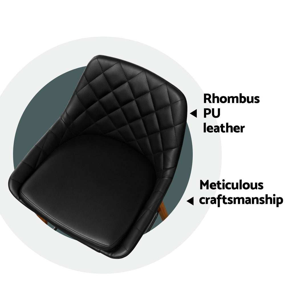 Hayden 4x Bar Stools PU Seat Wooden