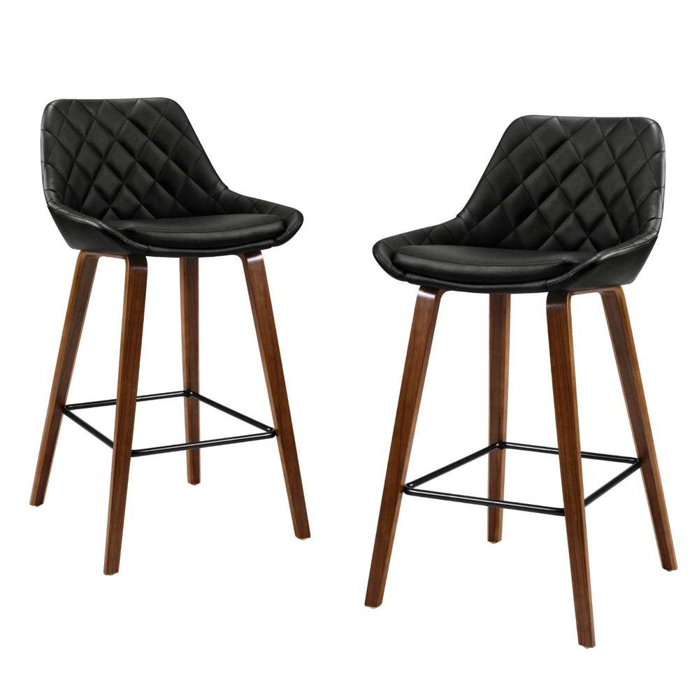 Hayden 4x Bar Stools PU Seat Wooden