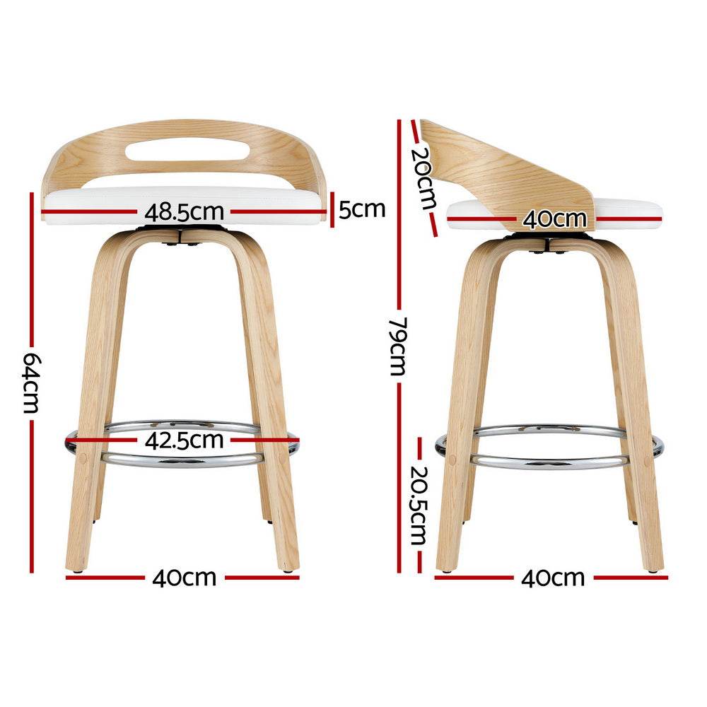 4x Bar Stools Swivel Dining Chairs Low Back Counter Seat
