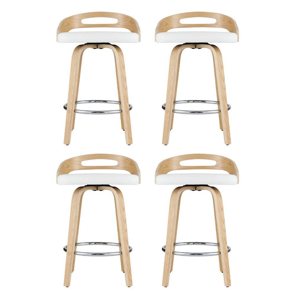 4x Bar Stools Swivel Dining Chairs Low Back Counter Seat