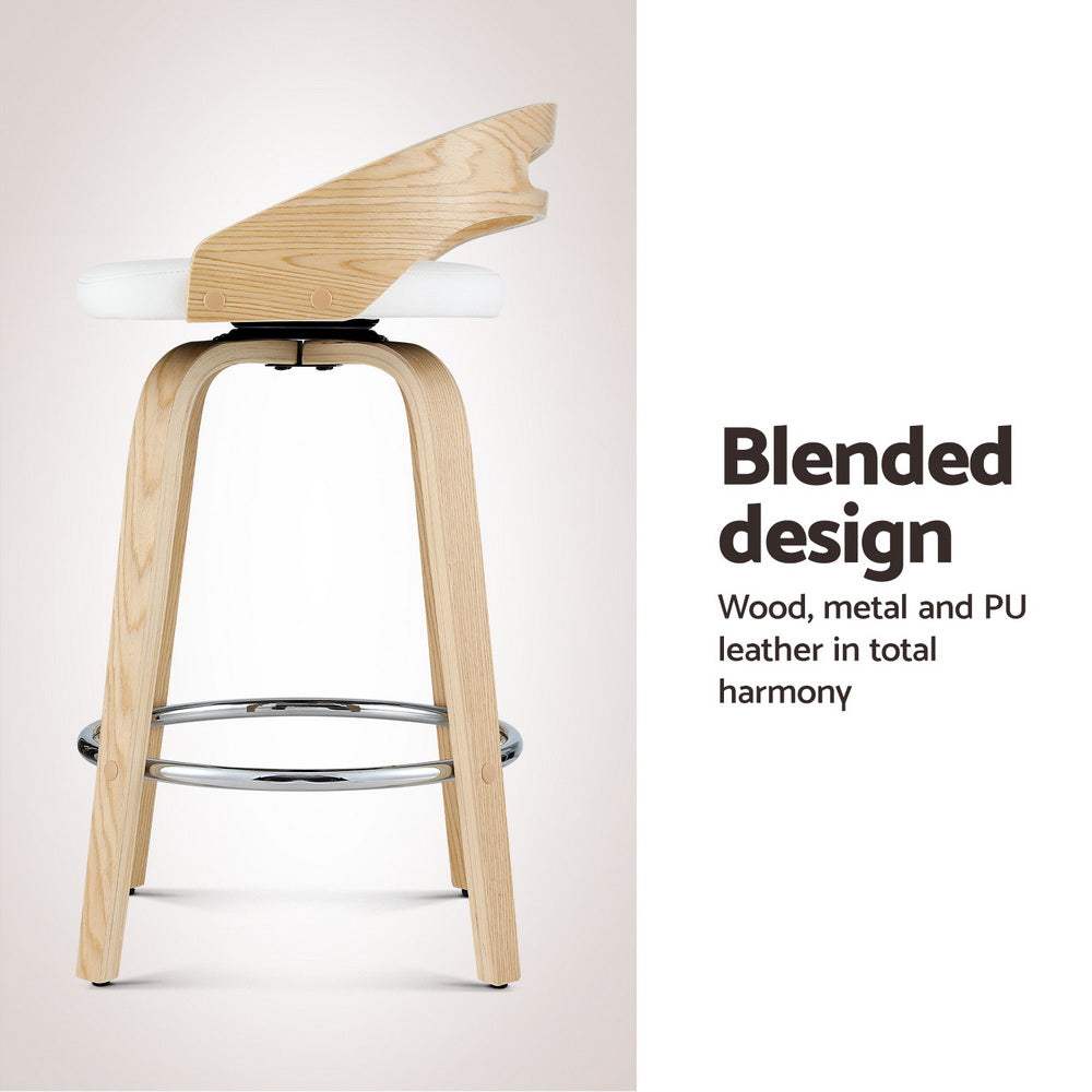 4x Bar Stools Swivel Dining Chairs Low Back Counter Seat