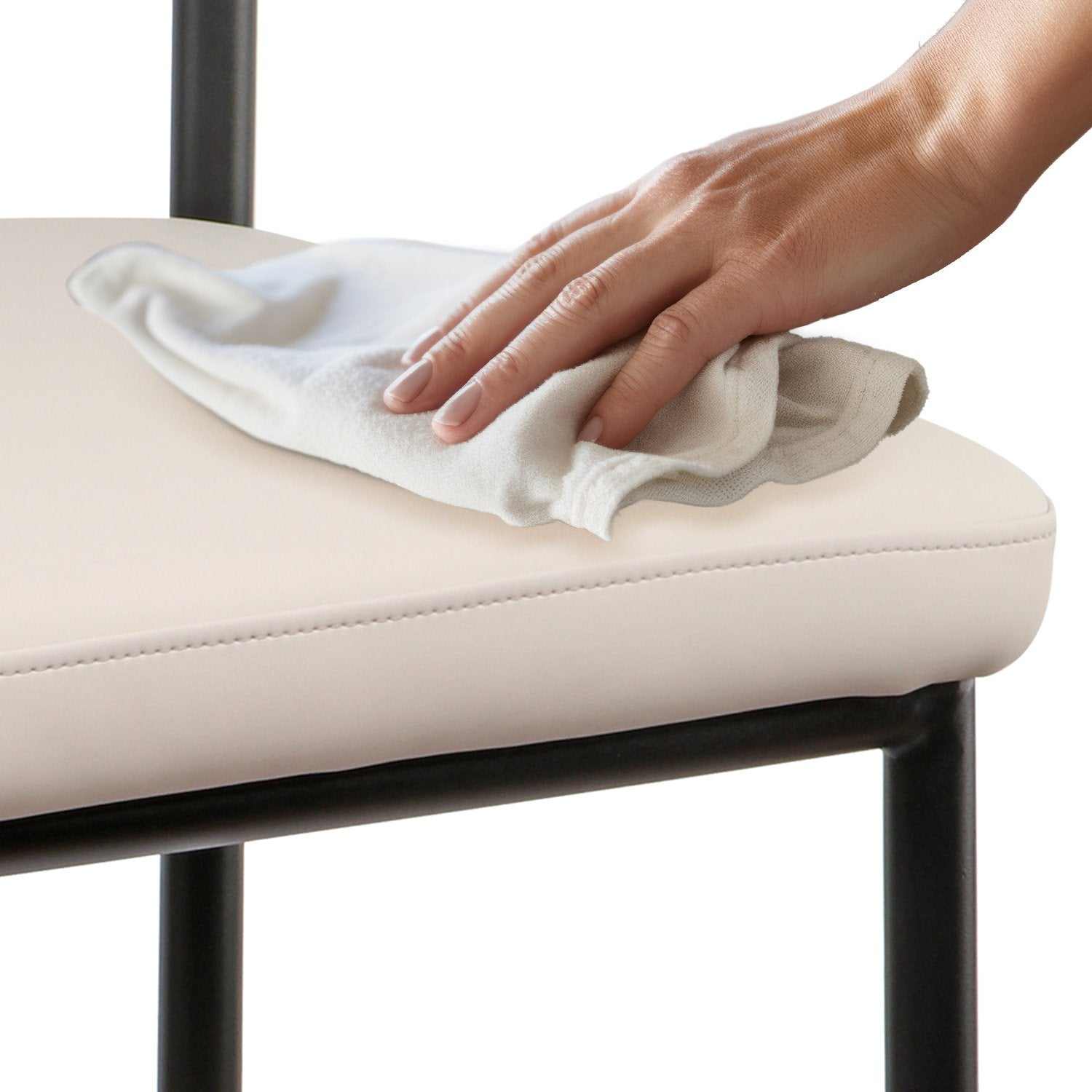 Sarantino Cedric Iron Frame Bar Stool W/ High-density Foam In Black An