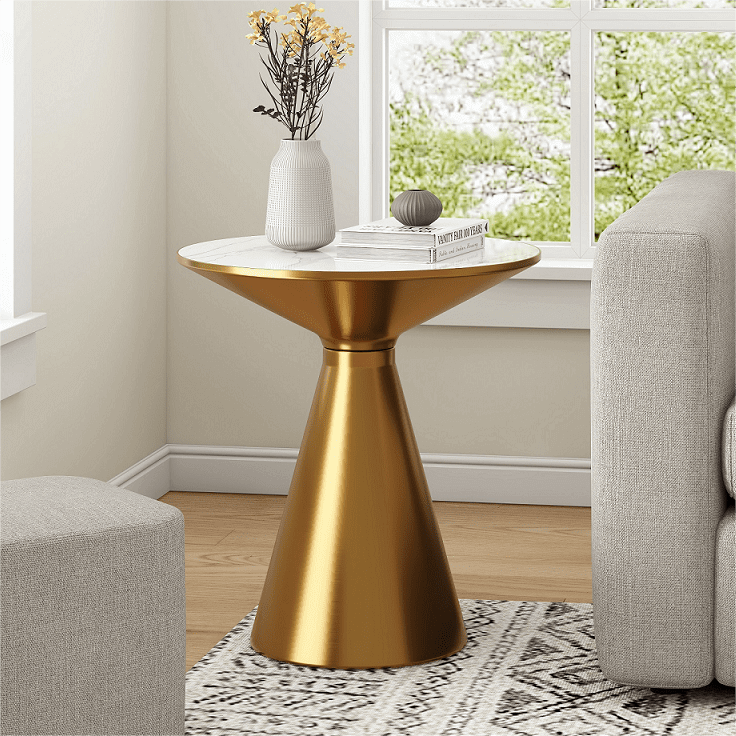 Golden Halo Metal Side Table