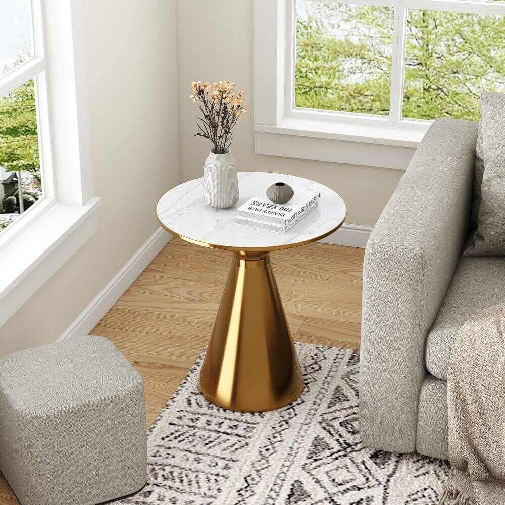 Golden Halo Metal Side Table