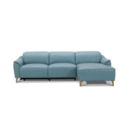 Inala 2 Seater Genuine Leather Sofa Blue With RHF Chaise