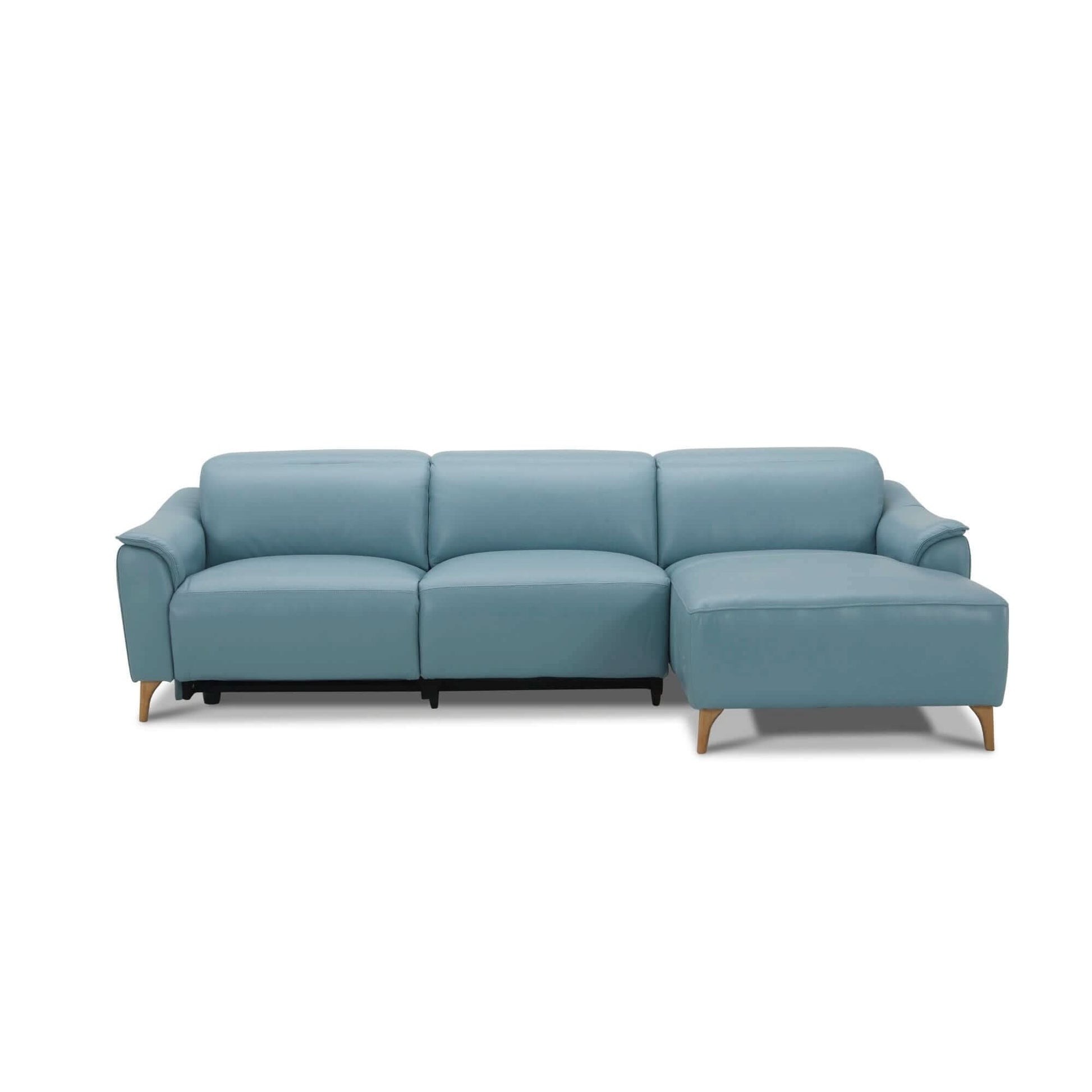 Inala 2 Seater Genuine Leather Sofa Blue With RHF Chaise