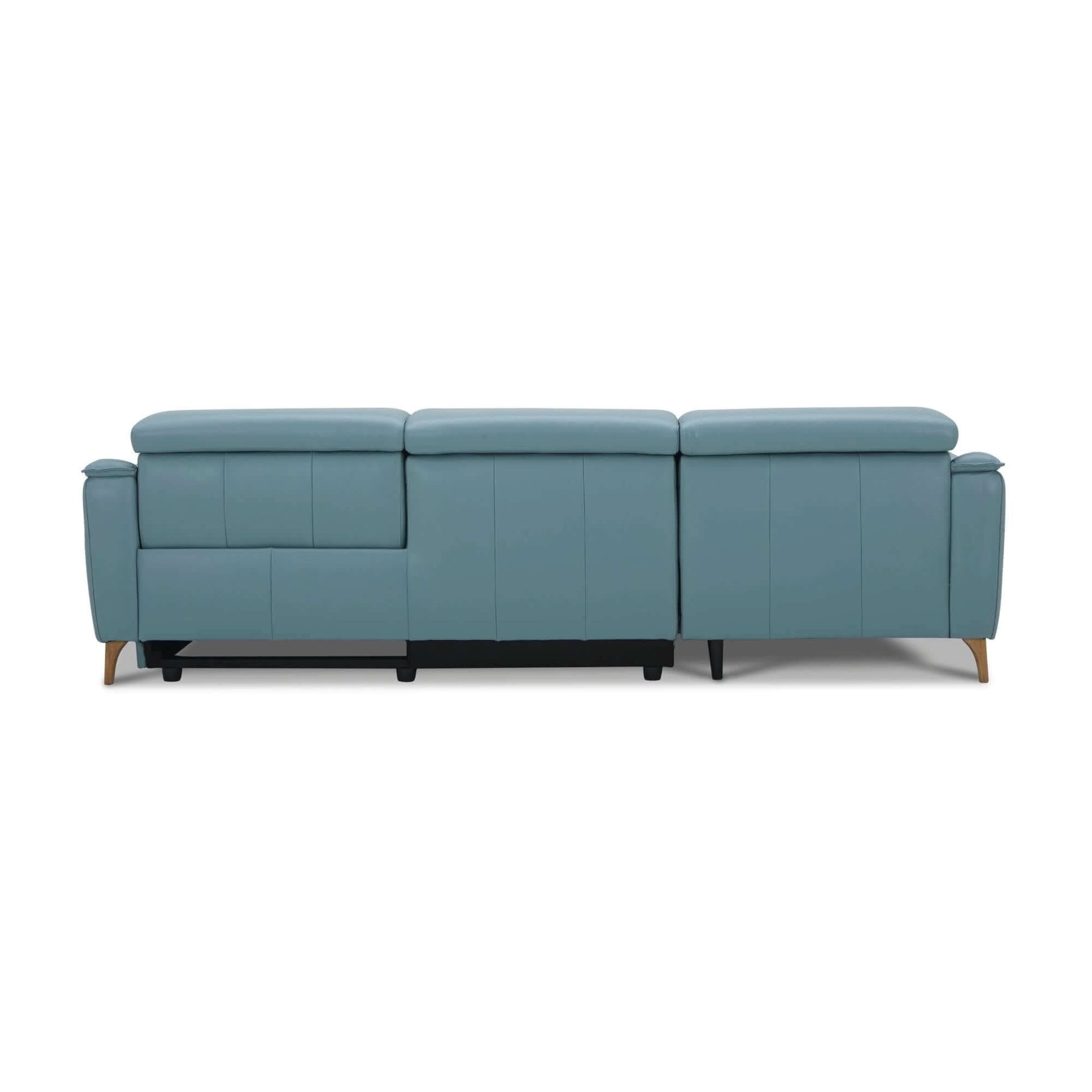 Inala 2 Seater Genuine Leather Sofa Blue With RHF Chaise