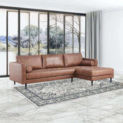 Chelsea Dark Brown Fabric 2 Seater Chaise RHF Sofa