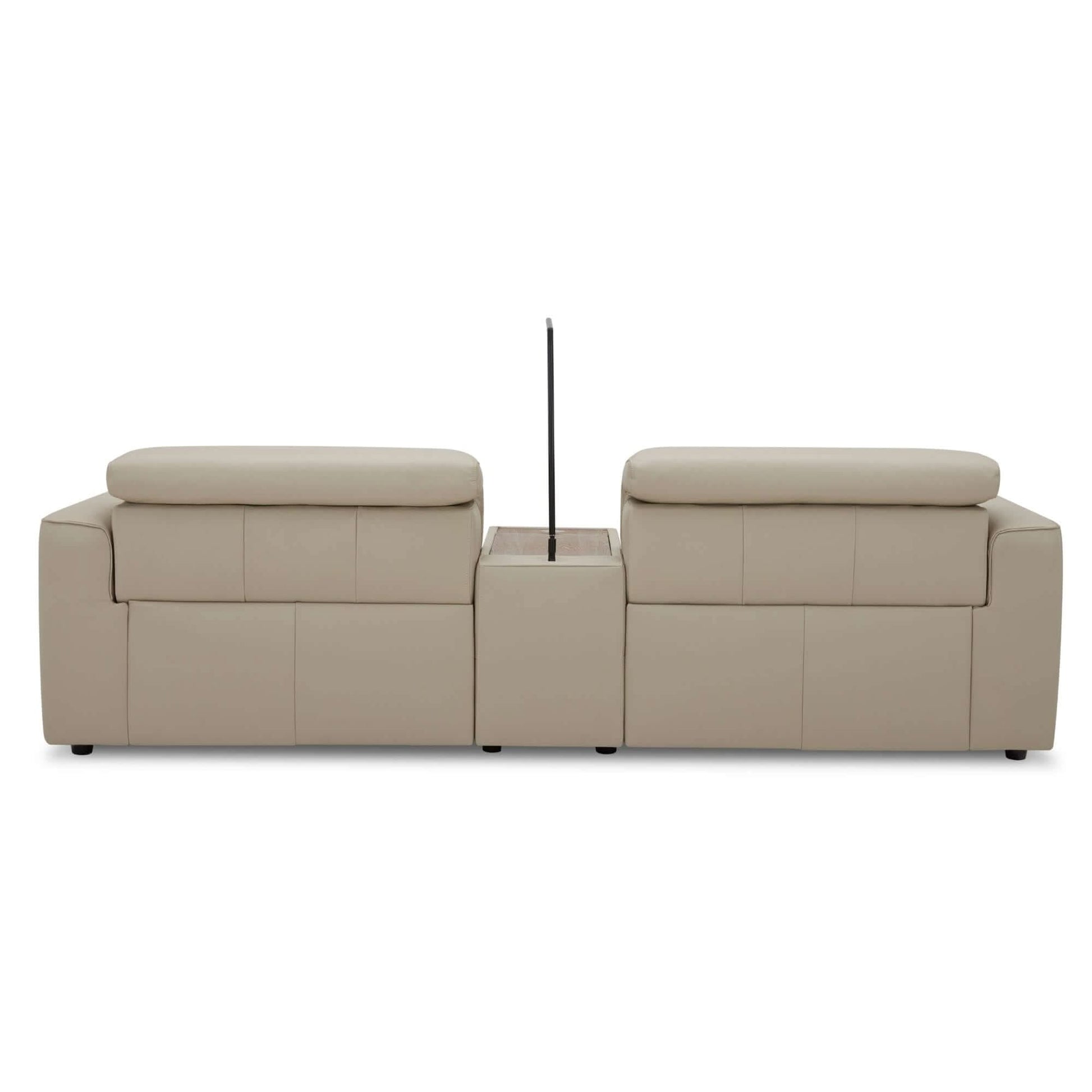 Hallie 2 Seater Leather Sofa Electric Powered Recliner Beige