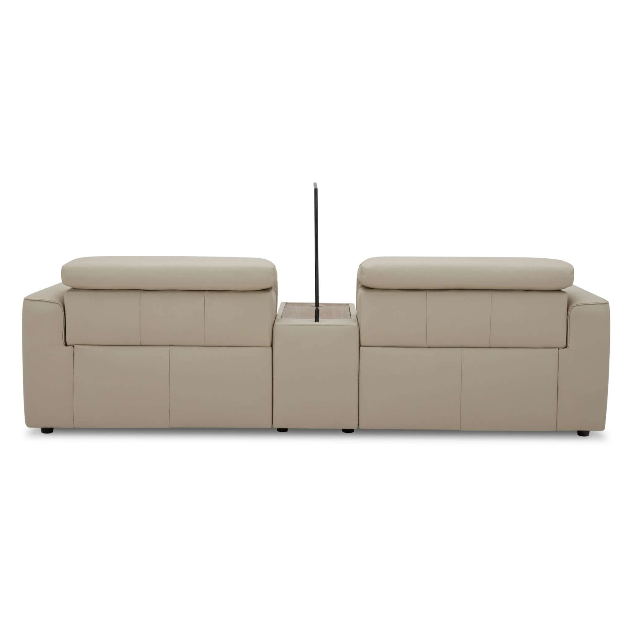 Hallie 2 Seater Leather Sofa Electric Powered Recliner Beige
