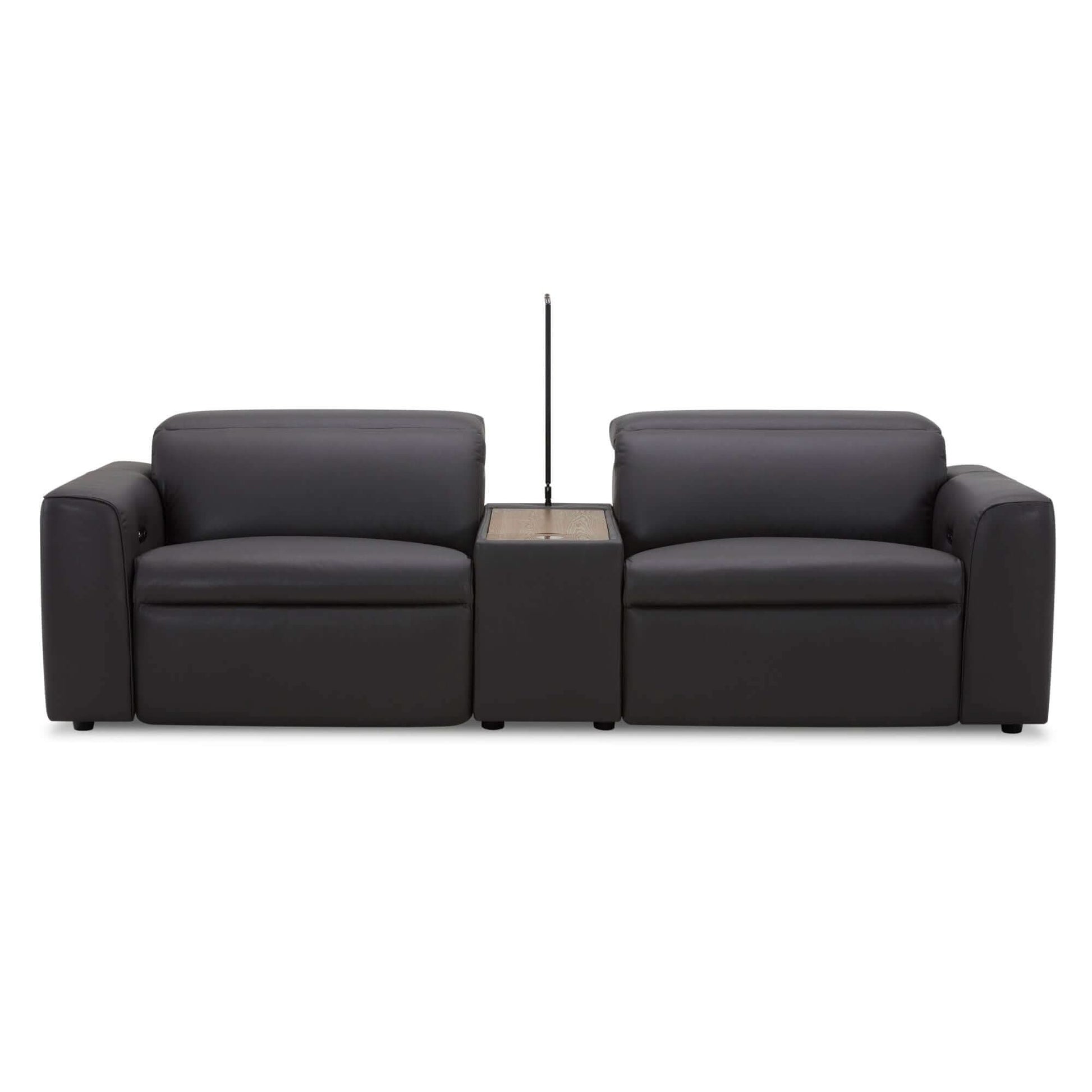 Hallie Electric Powered Genuine Leather 2 Seater Recliner Sofa - Graph