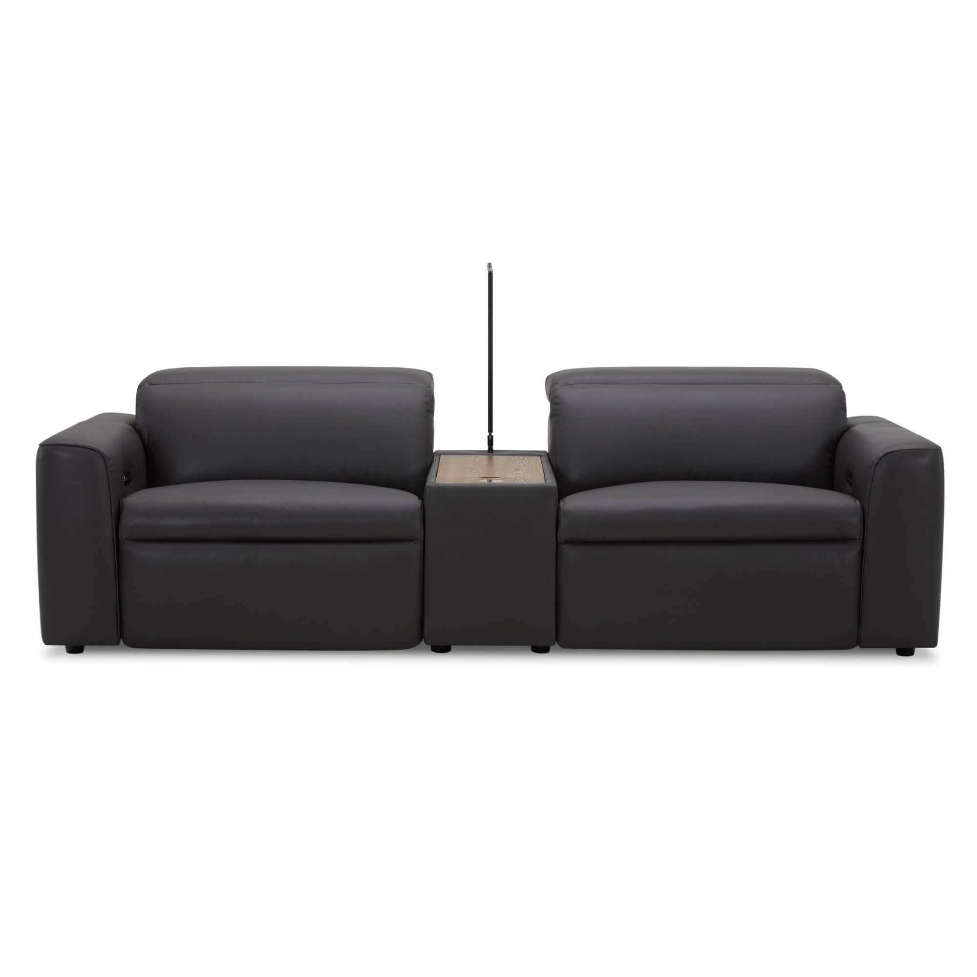 Hallie Electric Powered Genuine Leather 2 Seater Recliner Sofa - Graph