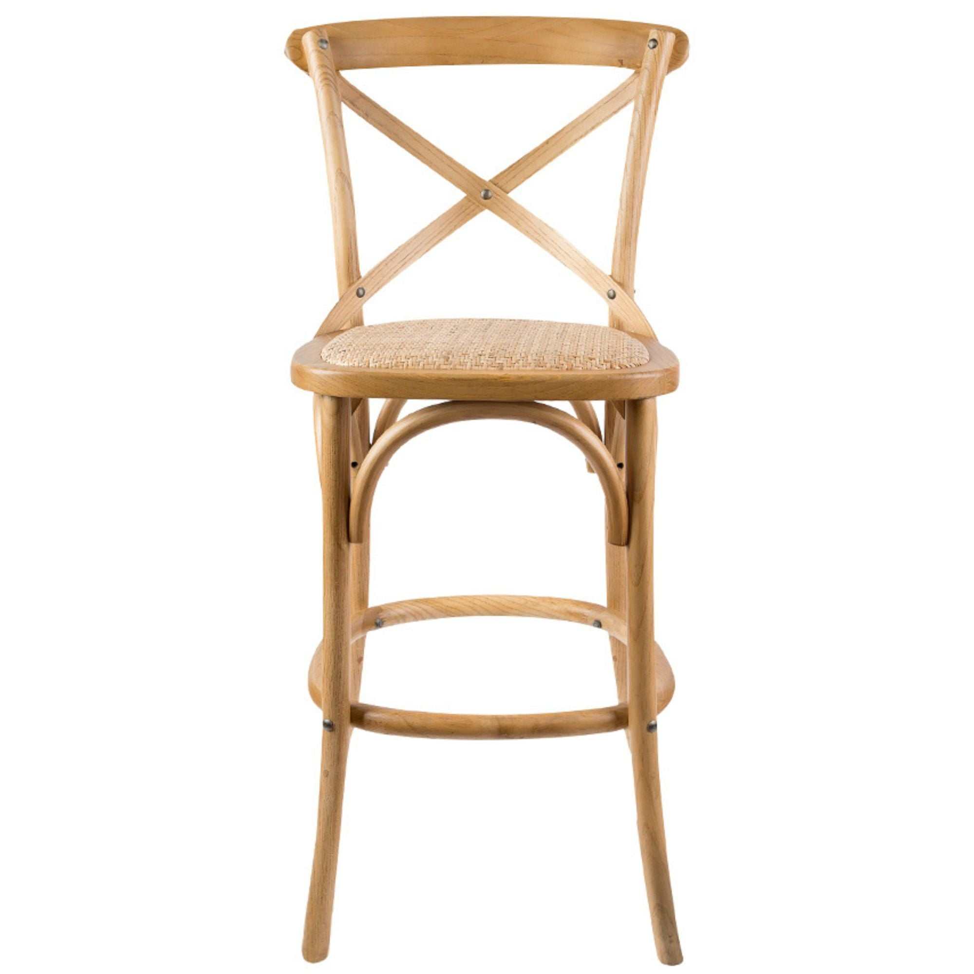 Aster Solid Birch Timber 4pc Crossback Bar Stools Oak