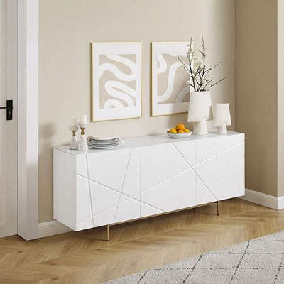 Amelia Glossy White Buffet Sideboard