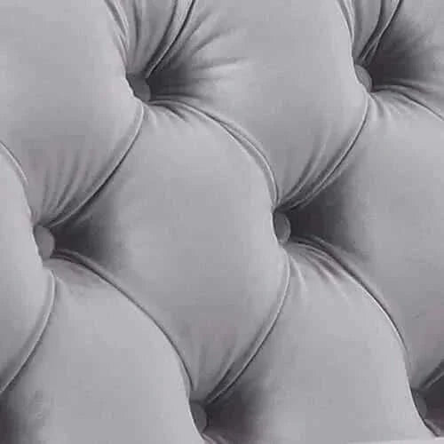 Classic Button Tufted Lounge Velvet Fabric Grey Two Seater Sofa