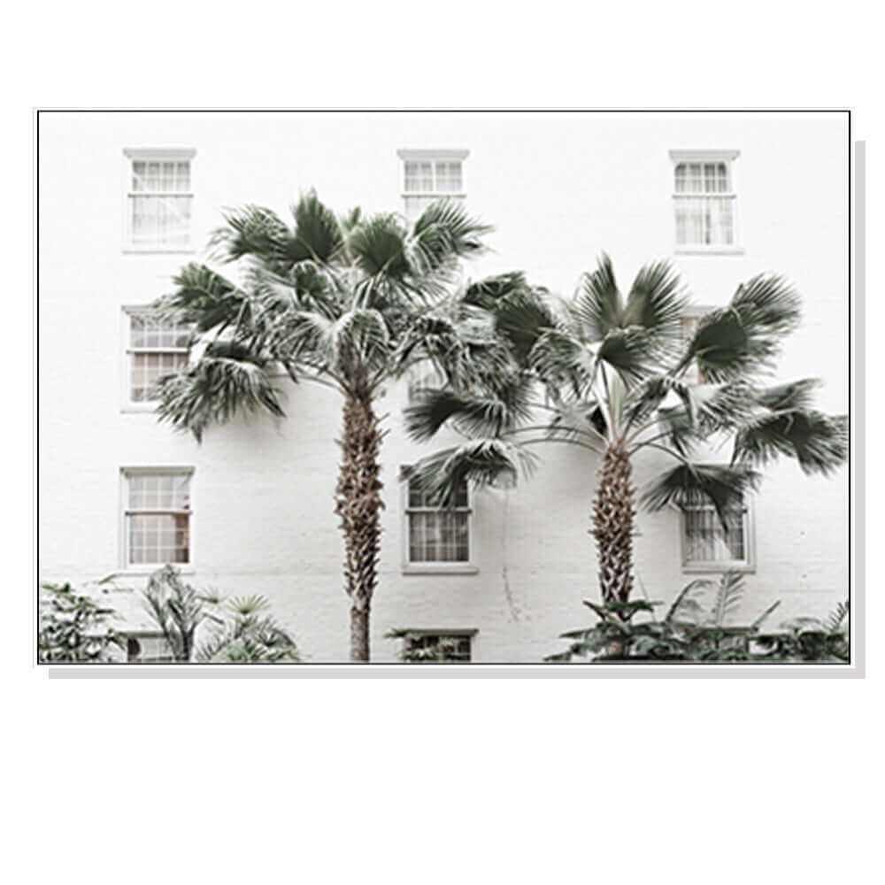 60cmx90cm Palm Tree Wall Art White Frame Canvas