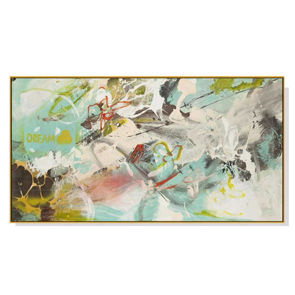 40cmx80cm Dream Gold Frame Canvas Art for Living Room