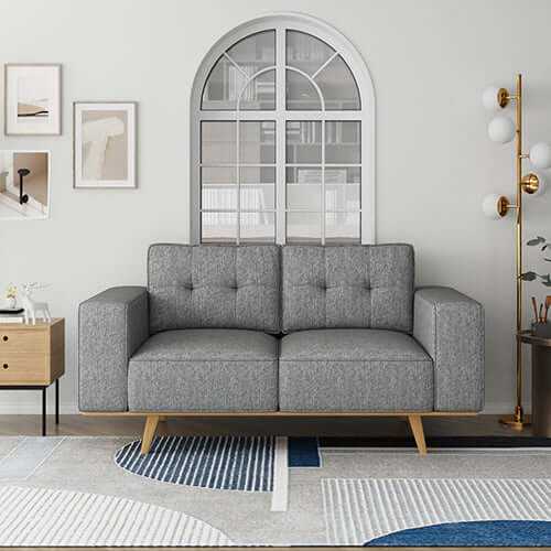 Fabric Upholstery 2 Seater Sofa Grey Colour