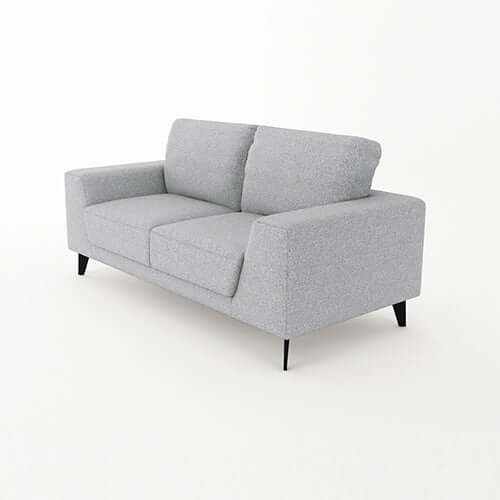 Hopper 2 Seater Grey Sofa for Living Room With Black Legs