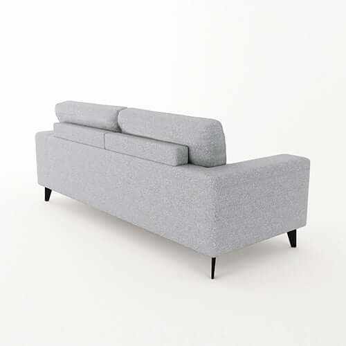 Hopper 2 Seater Grey Sofa for Living Room With Black Legs