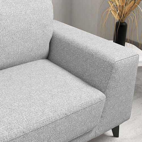 Hopper 2 Seater Grey Sofa for Living Room With Black Legs