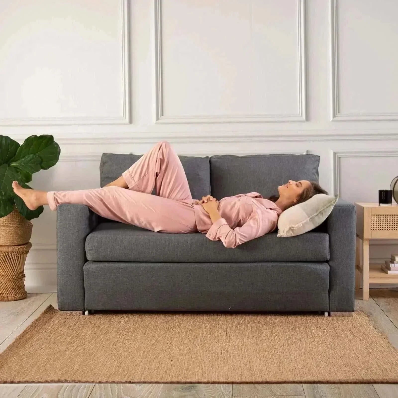 Selena 2 in 1 Sofa Couch 2 Seater - Charcoal