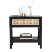 Casa Decor Tulum Black Rattan Nightstand