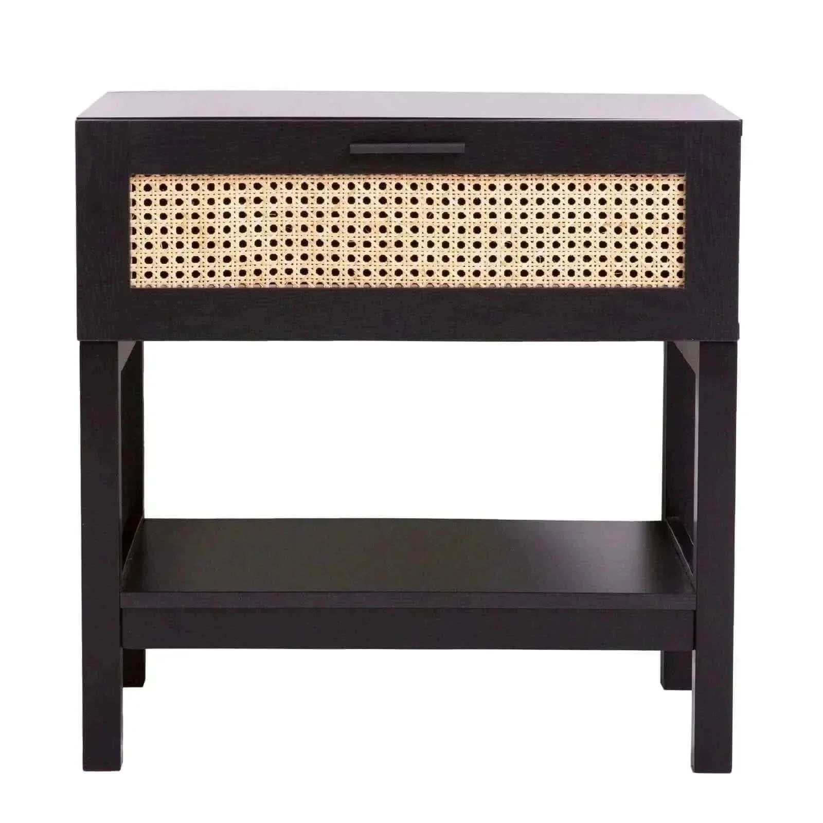 Casa Decor Tulum Black Rattan Nightstand