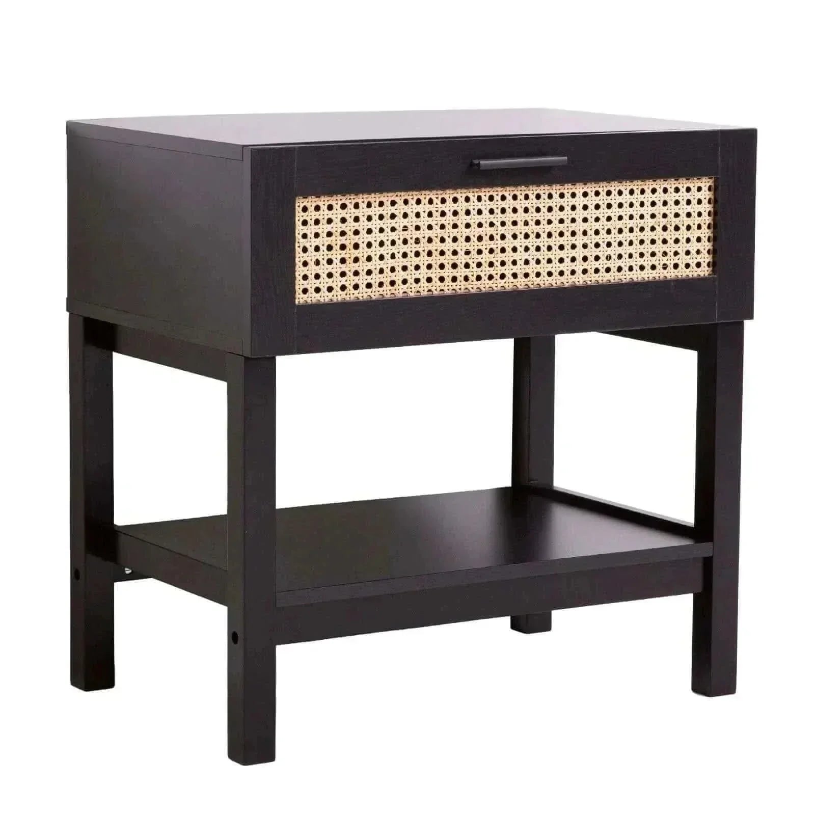Casa Decor Tulum Black Rattan Nightstand