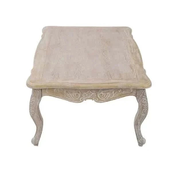 Lille Oak Wood Veneer Coffee Table White Washed Finish