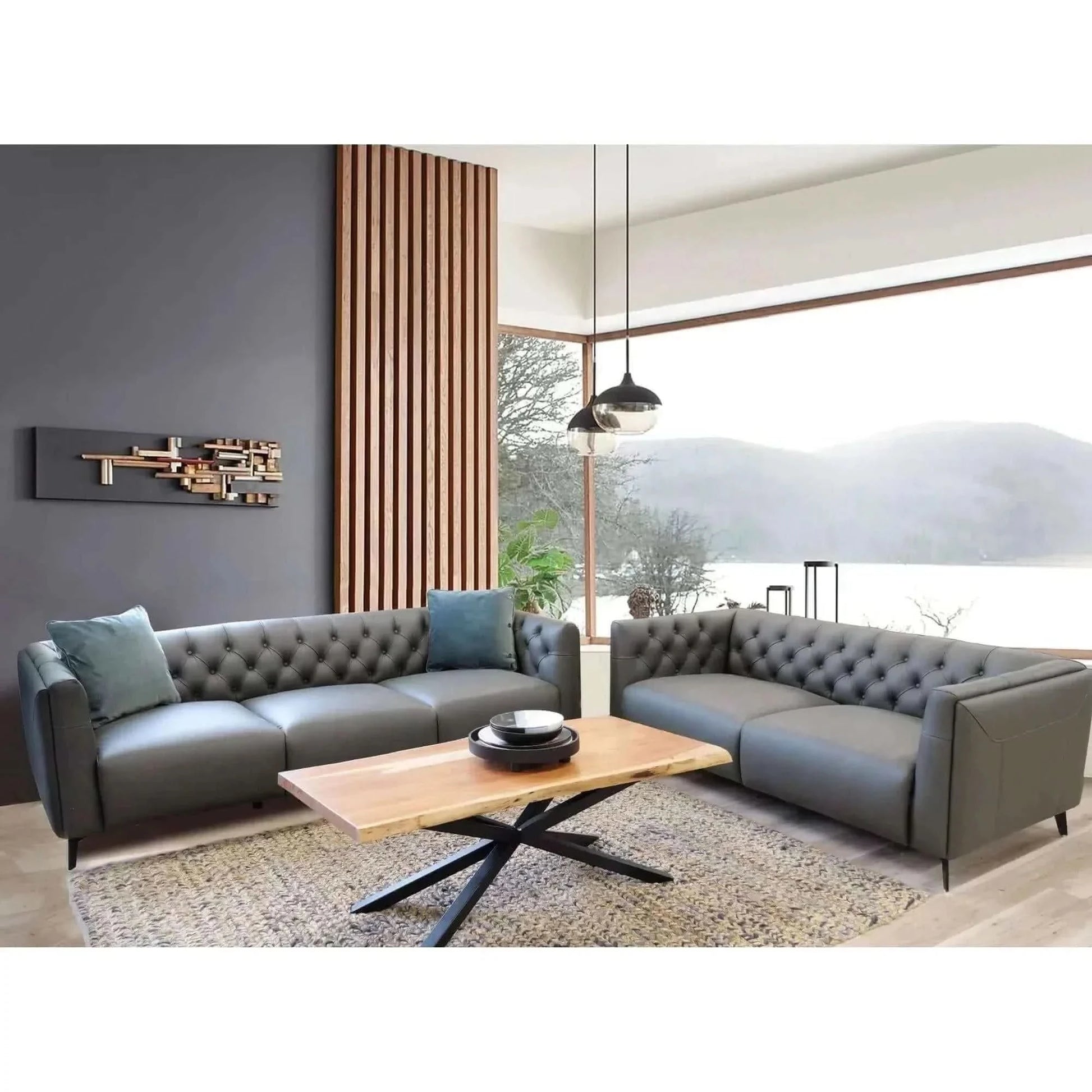 Luxe Genuine Forli Leather Sofa 2.5 Seater Upholstered Lounge Couch - 