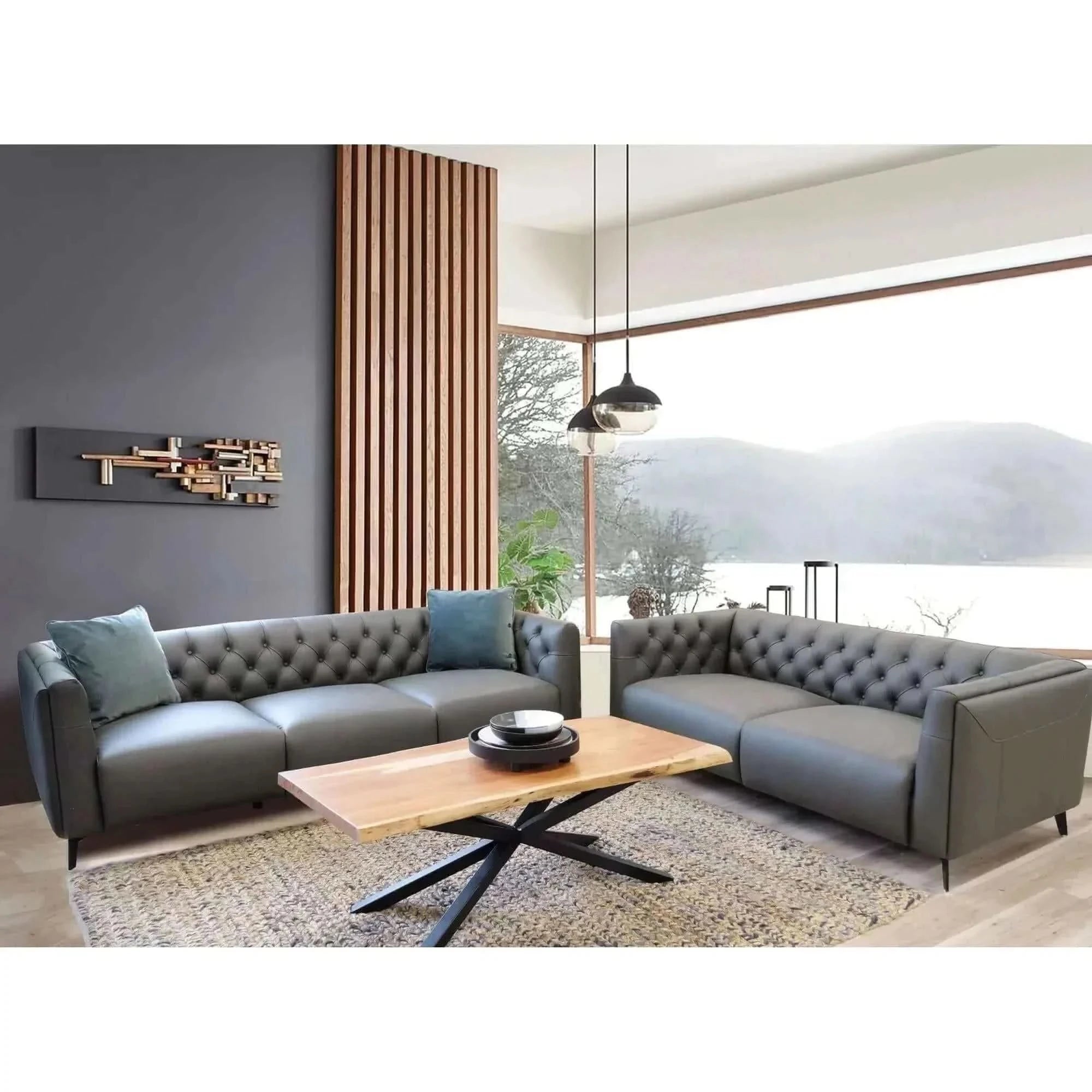 Luxe Genuine Forli Leather Sofa 2.5 Seater Upholstered Lounge Couch - 