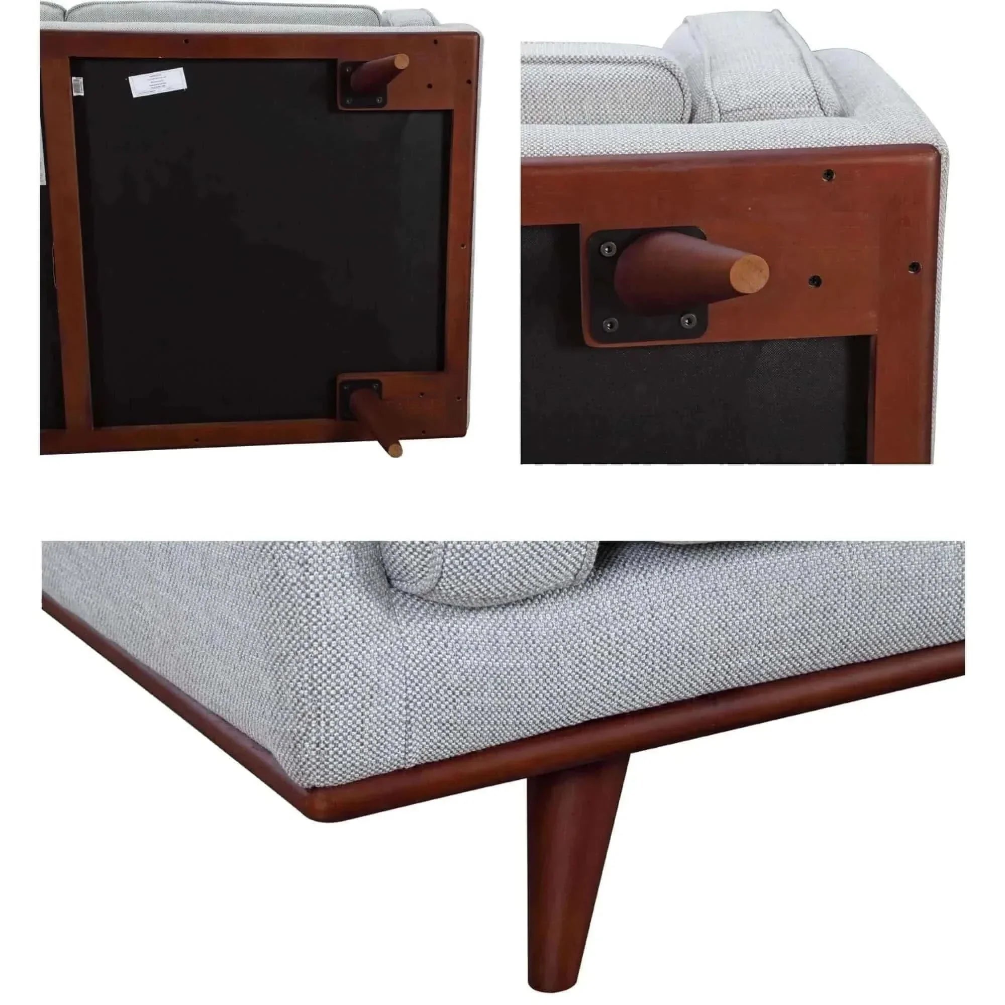 Petalsoft Upholstered 2 Seater Sofa Fabric Lounge Couch - Grey