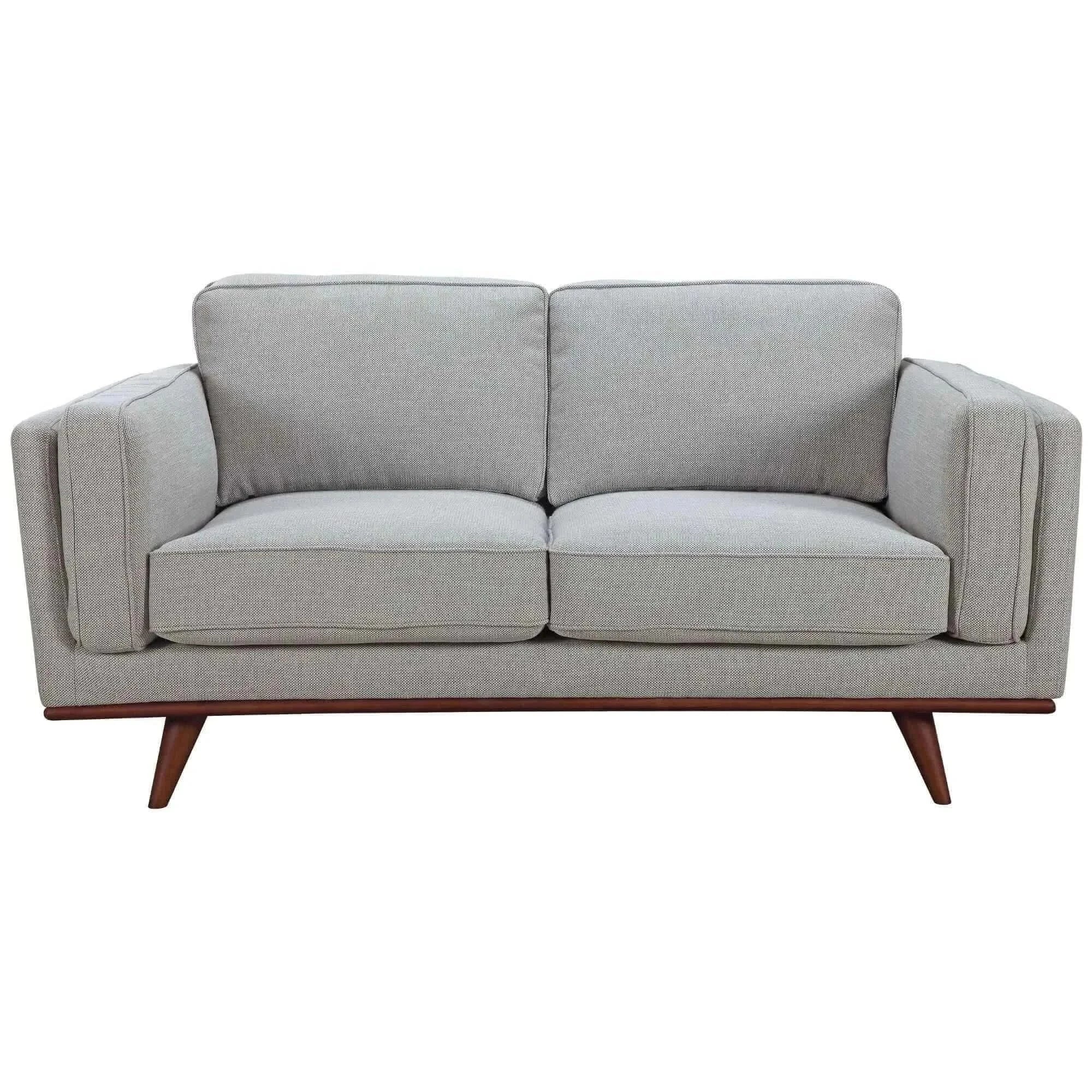 Petalsoft Upholstered 2 Seater Sofa Fabric Lounge Couch - Grey