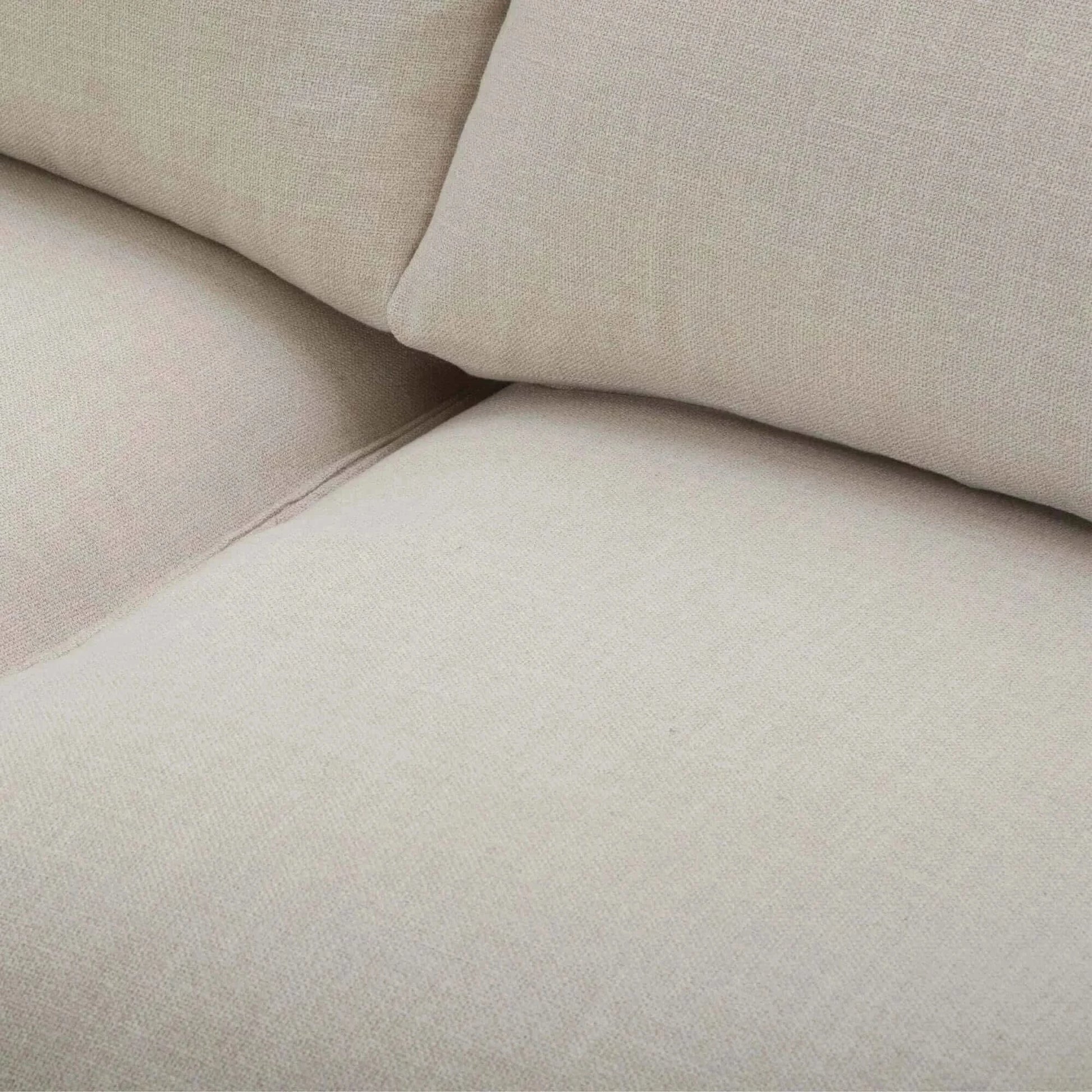 Plushy Upholstered 2 Seater Sofa Fabric Couch - Stone