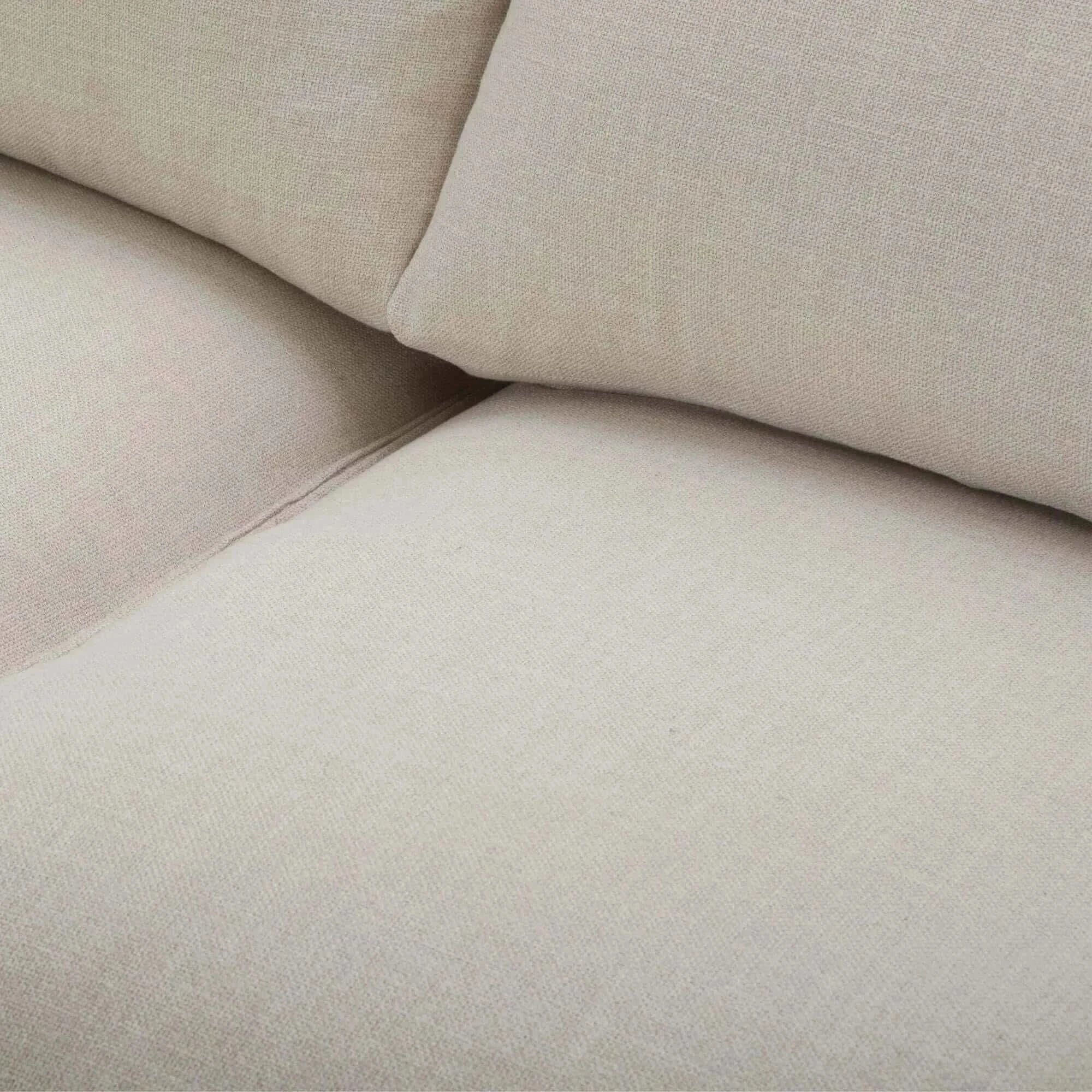 Plushy Upholstered 2 Seater Sofa Fabric Couch - Stone