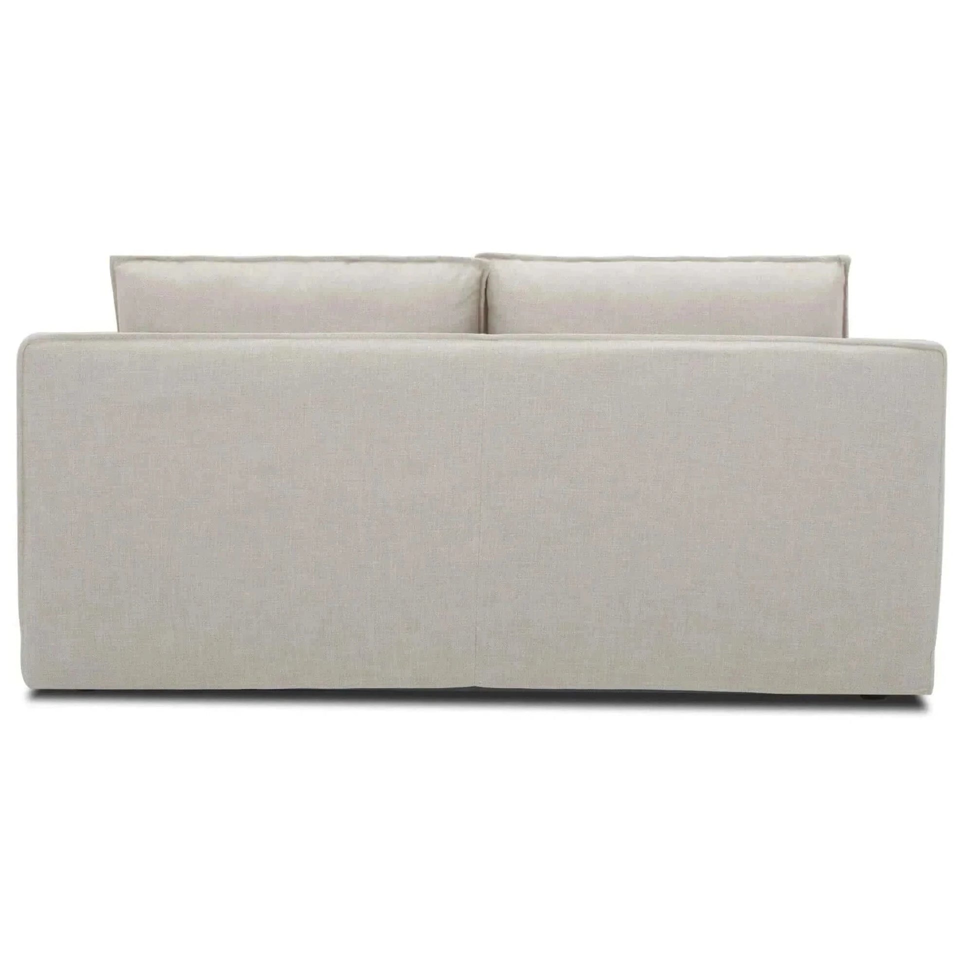 Plushy Upholstered 2 Seater Sofa Fabric Couch - Stone