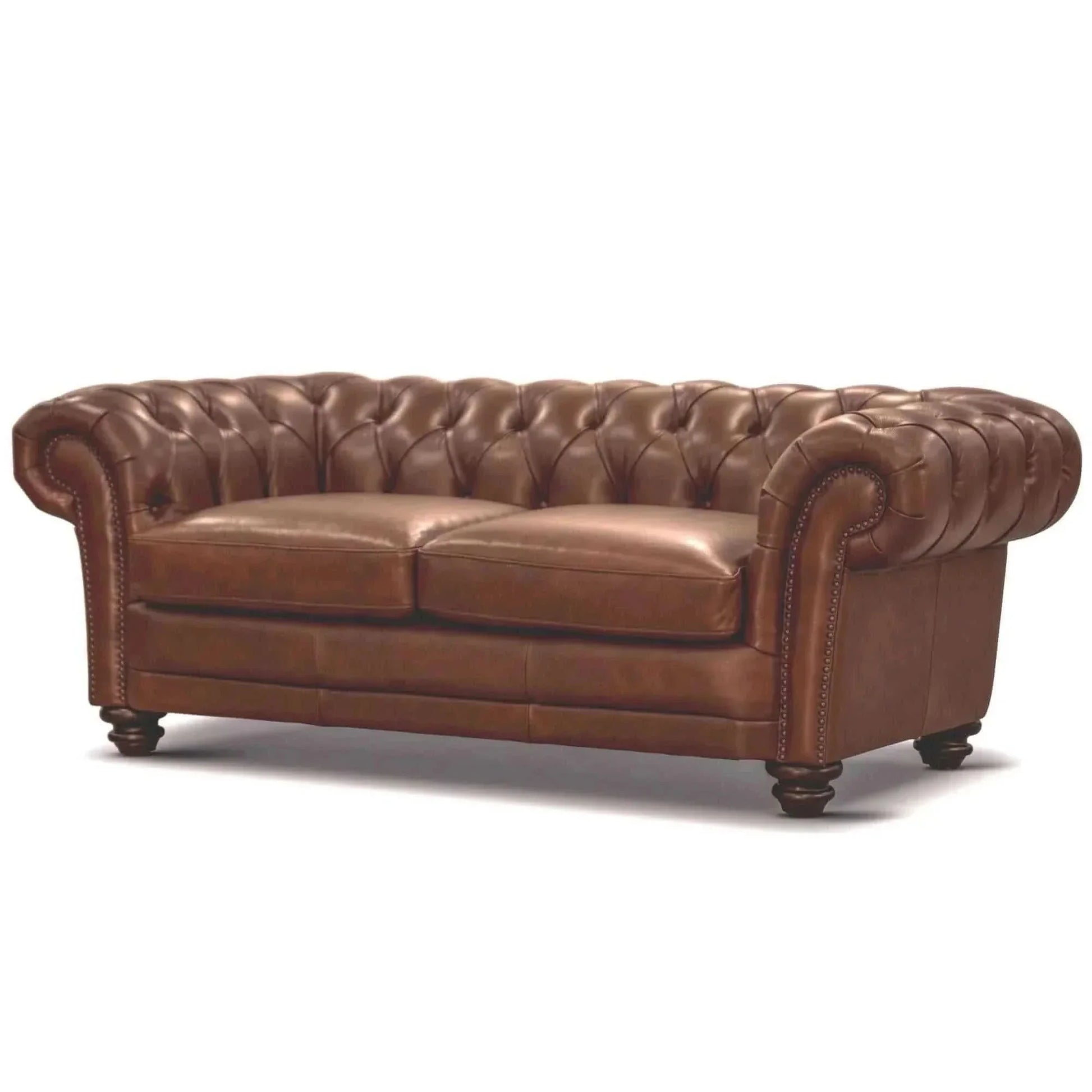 Sonny 2.5 Seater Genuine Leather Chesterfield Sofa Couch - Butterscotc