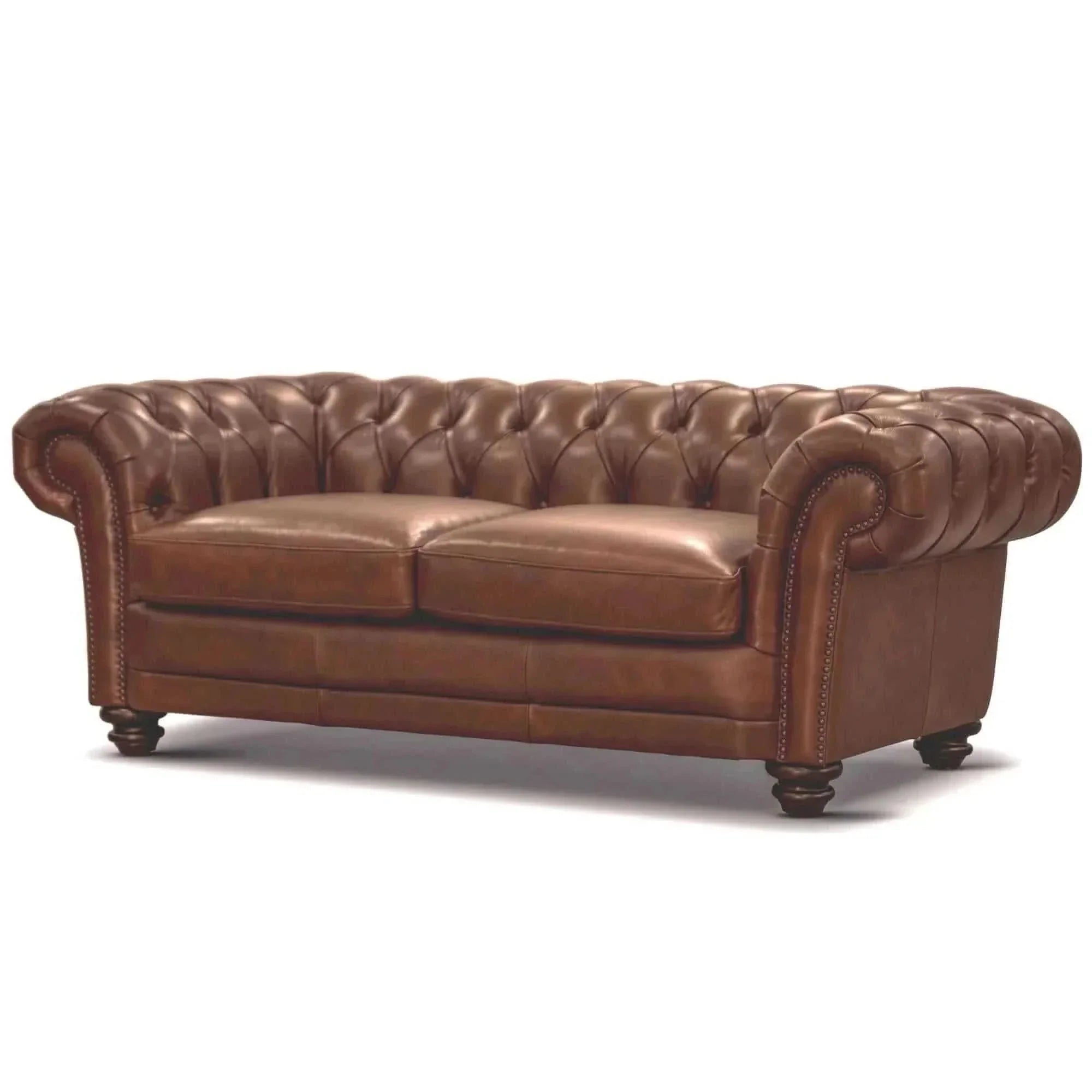 Sonny 2.5 Seater Genuine Leather Chesterfield Sofa Couch - Butterscotc