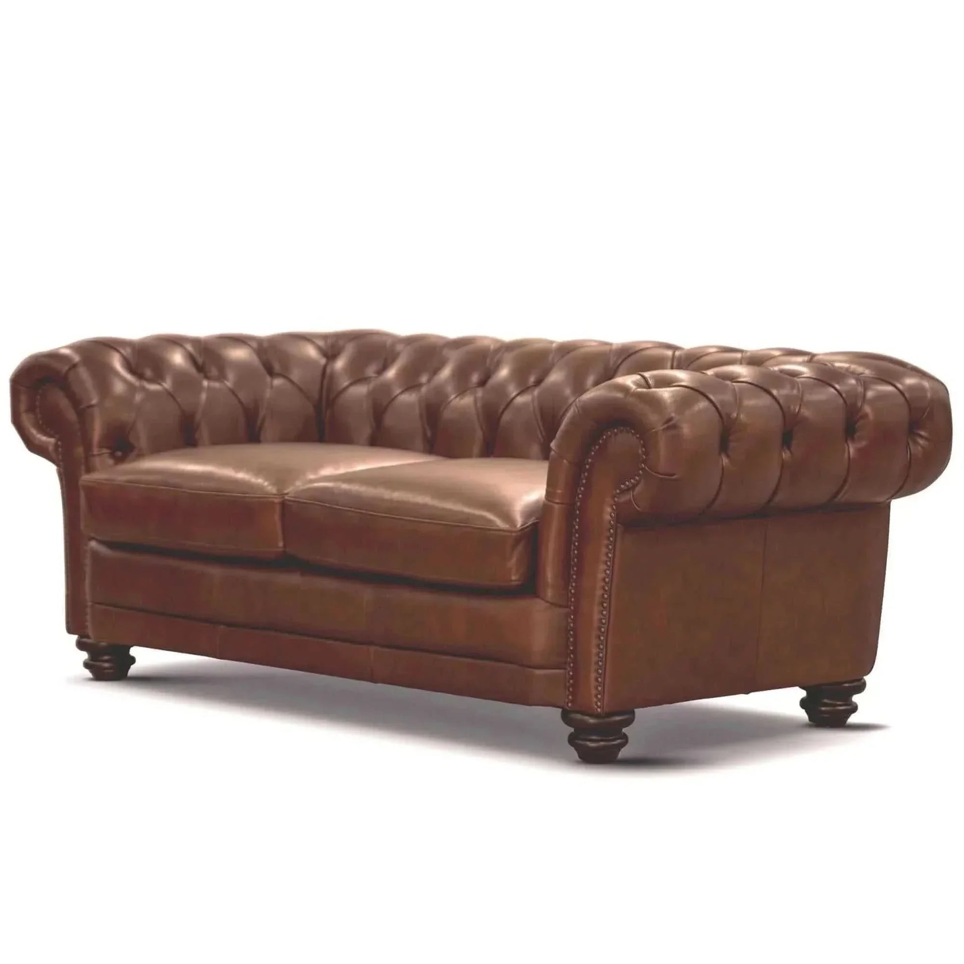 Sonny 2.5 Seater Genuine Leather Chesterfield Sofa Couch - Butterscotc