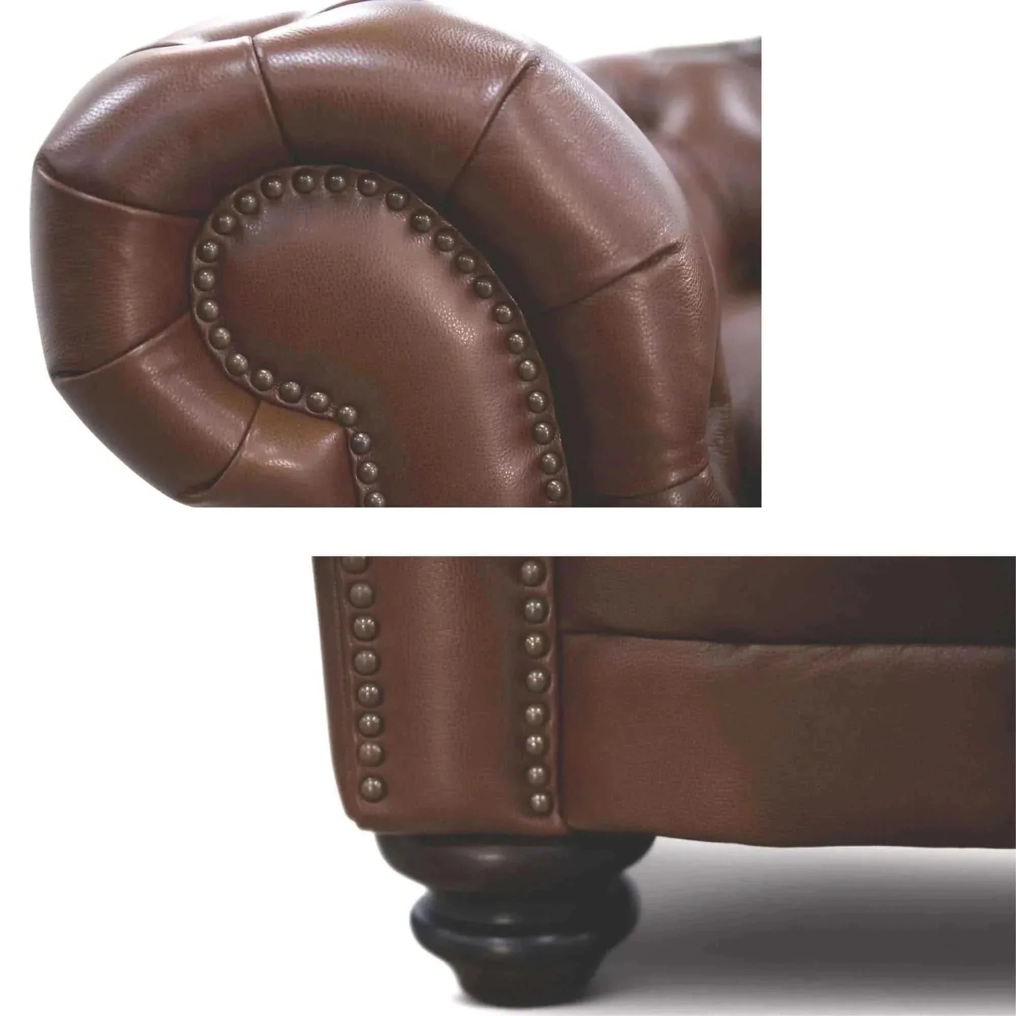 Sonny 2.5 Seater Genuine Leather Chesterfield Sofa Couch - Butterscotc