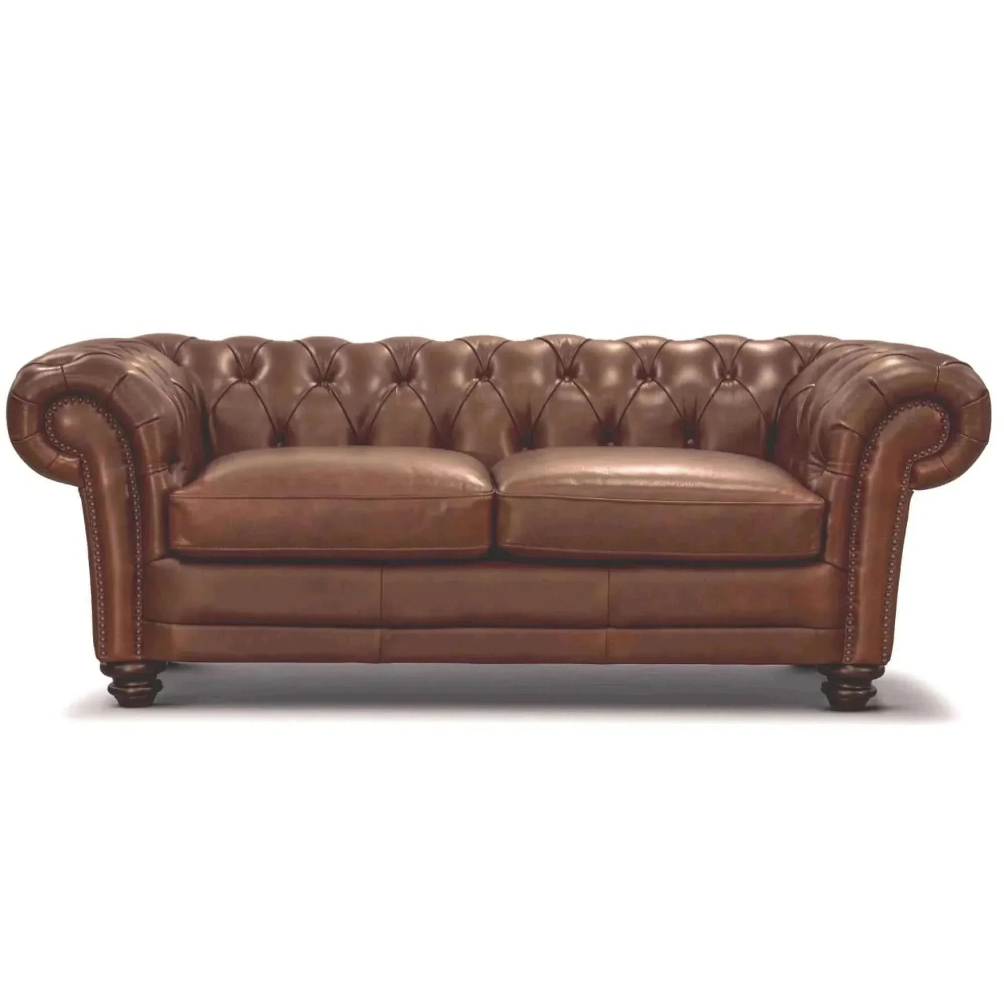 Sonny 2.5 Seater Genuine Leather Chesterfield Sofa Couch - Butterscotc