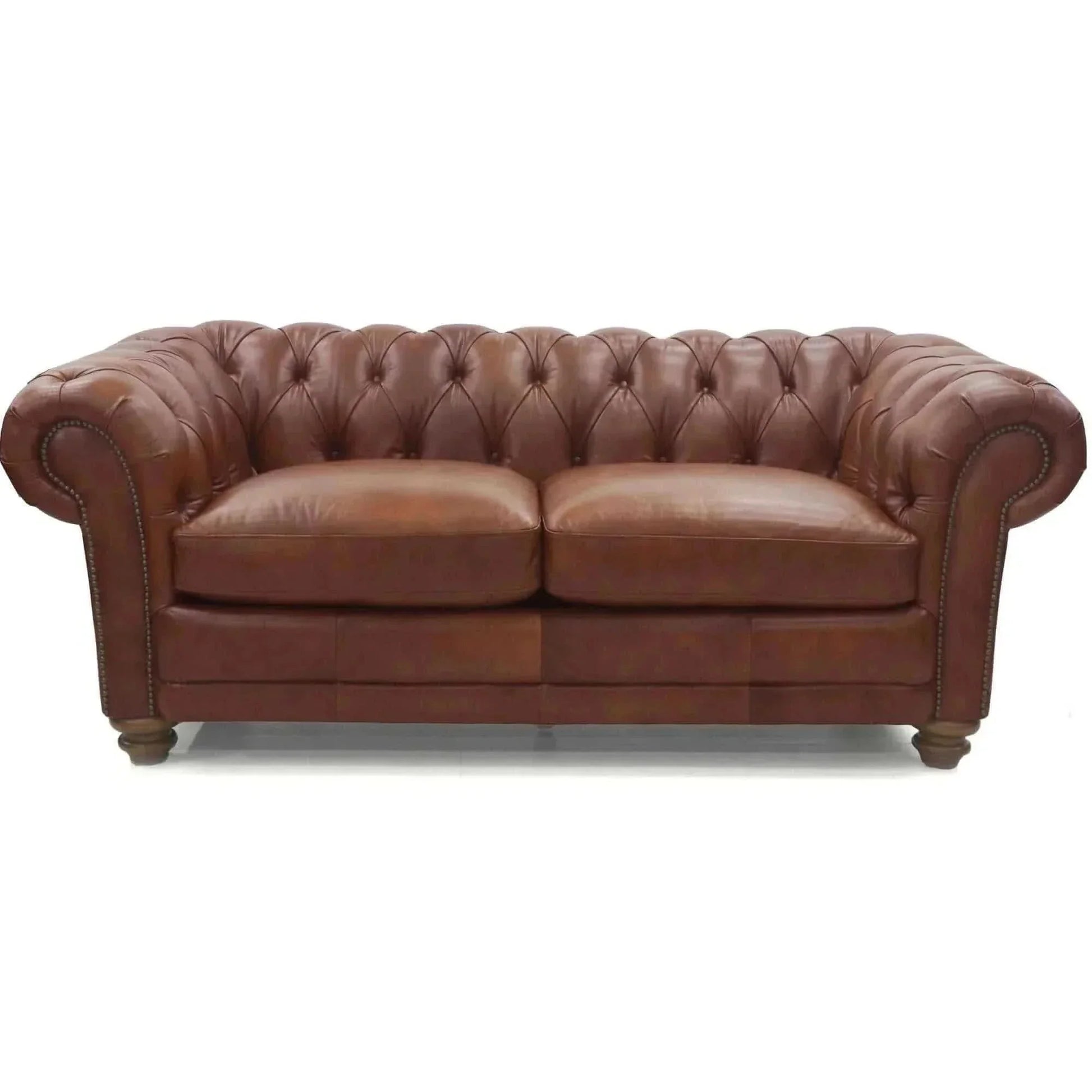 Sonny 2.5 Seater Genuine Leather Chesterfield Sofa Couch - Butterscotc