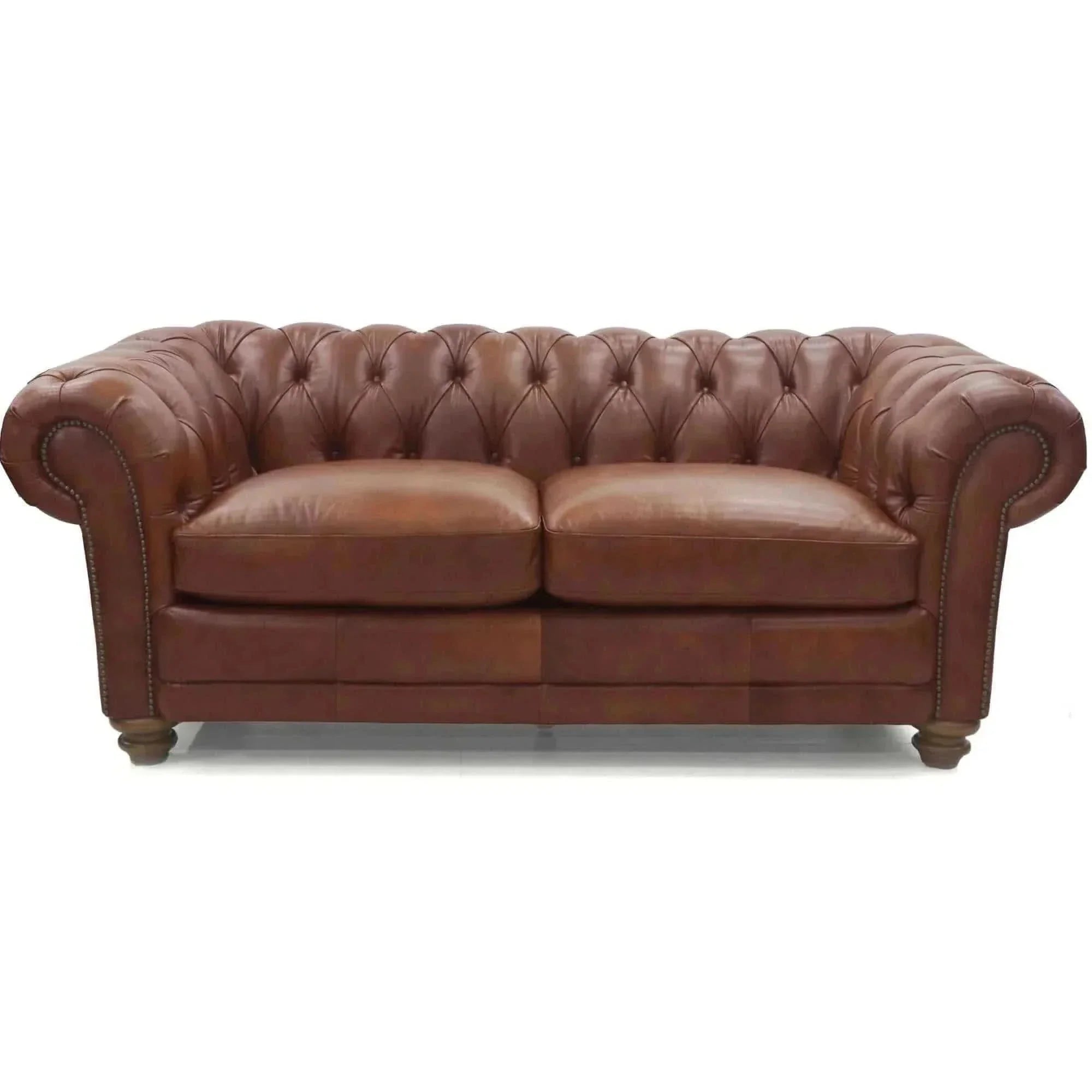 Sonny 2.5 Seater Genuine Leather Chesterfield Sofa Couch - Butterscotc